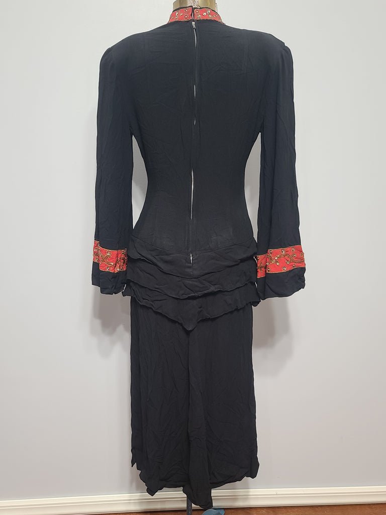 Black Dress with Red and Gold Trim(B-34' W-26' H-33') — image 3