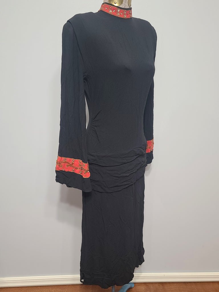 Black Dress with Red and Gold Trim(B-34' W-26' H-33') — image 4