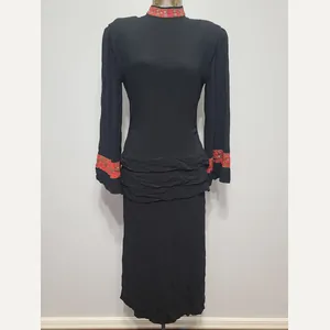 Black Dress with Red and Gold Trim(B-34' W-26' H-33')