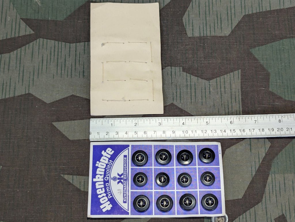 Original Card of 12 Trouser Buttons Hosenknopfe 17mm & 15mm — image 2