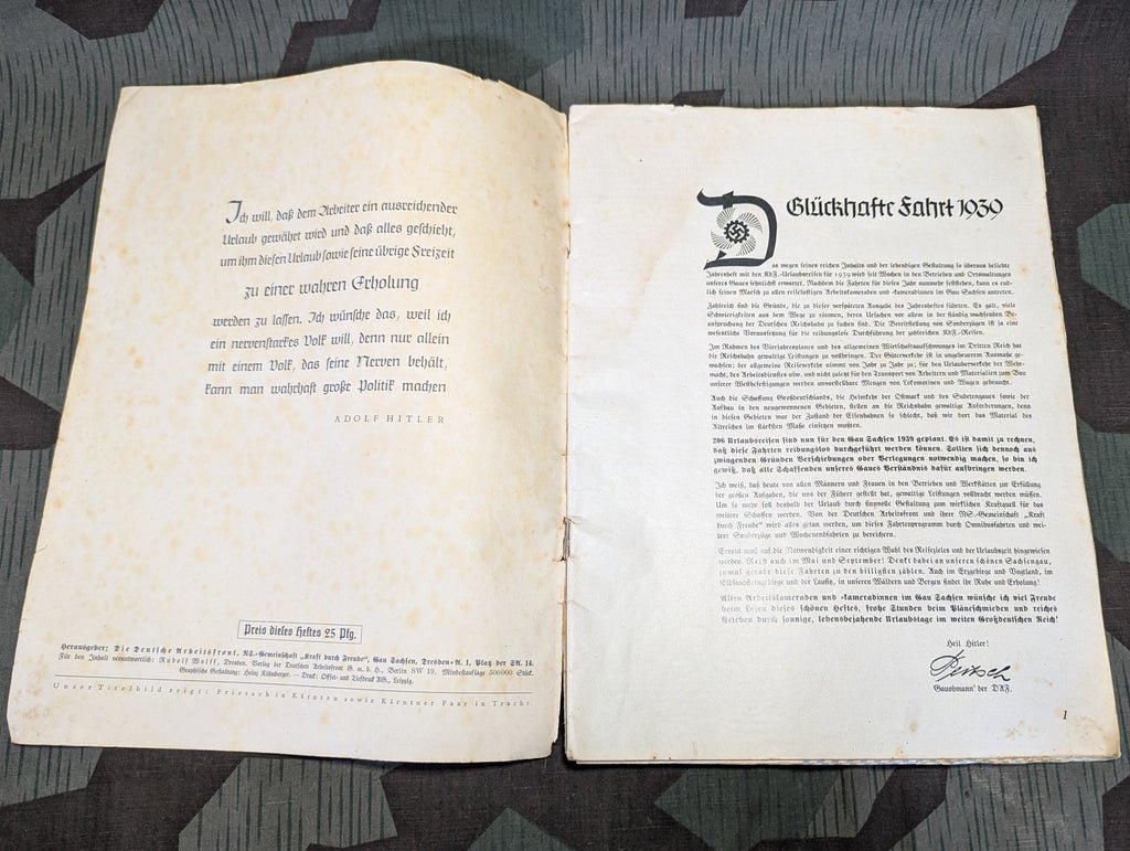 Urlaubsfahrten 1939 Deutsche Arbeitsfront NS Gemeinschaft KdF Gau Sachsen — image 3