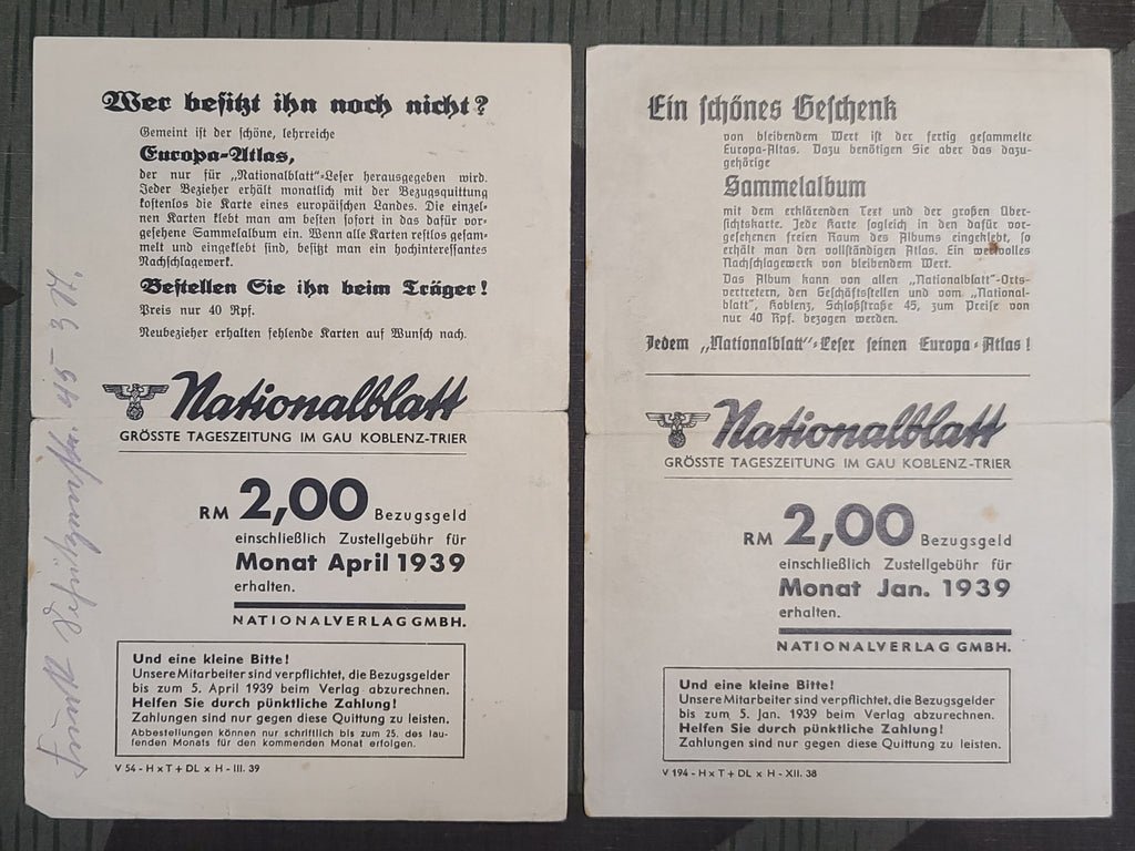 Nationalblatt Map Leaflets 1939 (Lot of 8) — image 5