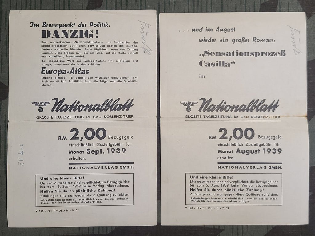 Nationalblatt Map Leaflets 1939 (Lot of 8) — image 7