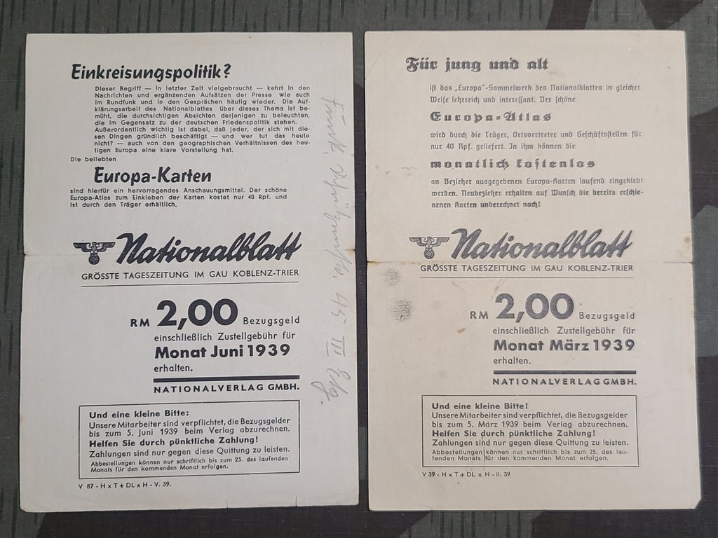 Nationalblatt Map Leaflets 1939 (Lot of 8) — image 9