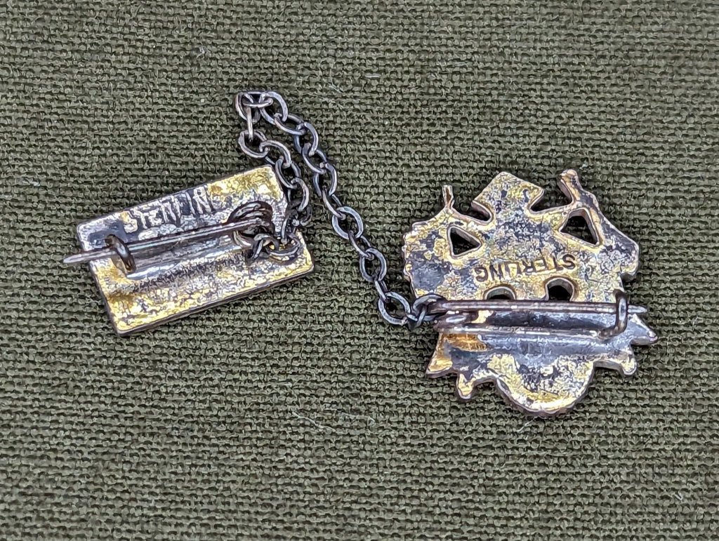 Army and Ordnance Blue Star Flag Chain Pins — image 3