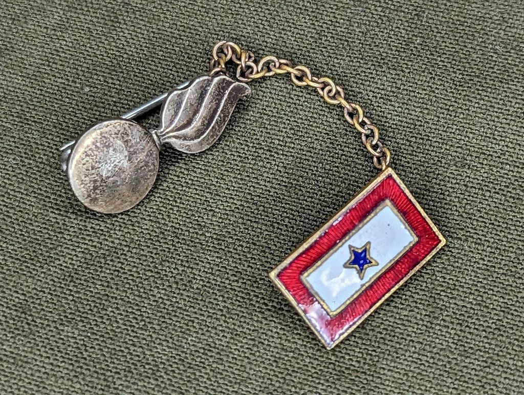 Army and Ordnance Blue Star Flag Chain Pins — image 4