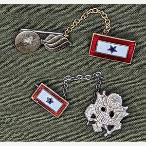 Army and Ordnance Blue Star Flag Chain Pins