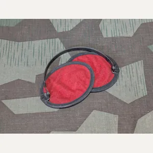 Original German Folding Earmuffs Red/Black