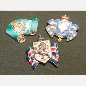 Set of War Relief Pins (Britain, China, Greece)