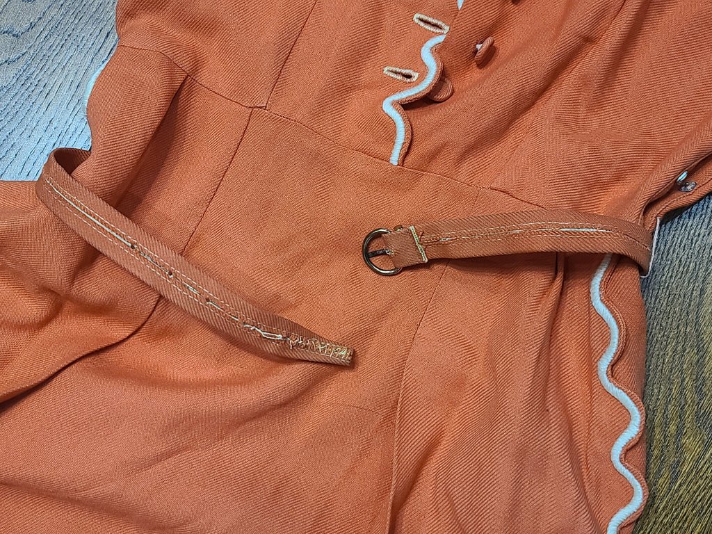 Coral Colored Dress with Scalloped Trim(B-36' W-26' H-36') — image 20