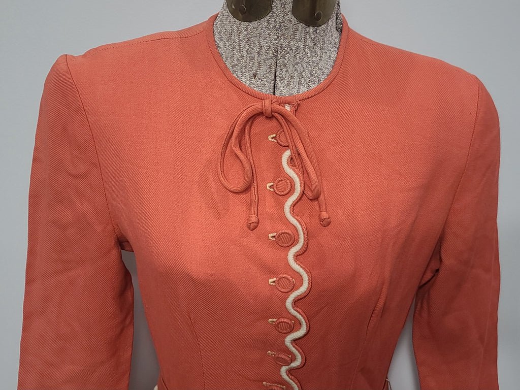 Coral Colored Dress with Scalloped Trim(B-36' W-26' H-36') — image 6