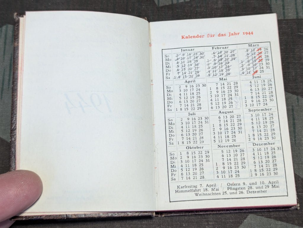 1944 Paris Wehrmacht Pocket Calendar — image 5