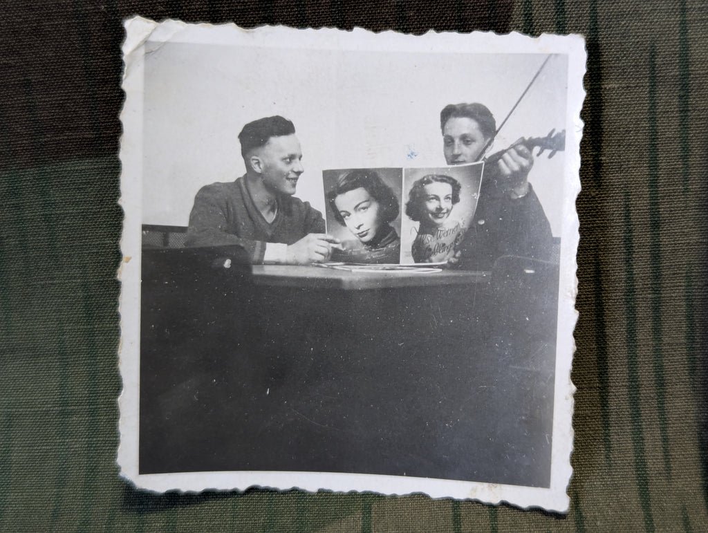 4 Photos of Luftwaffe Soldiers Playing Piano and Violin — image 3