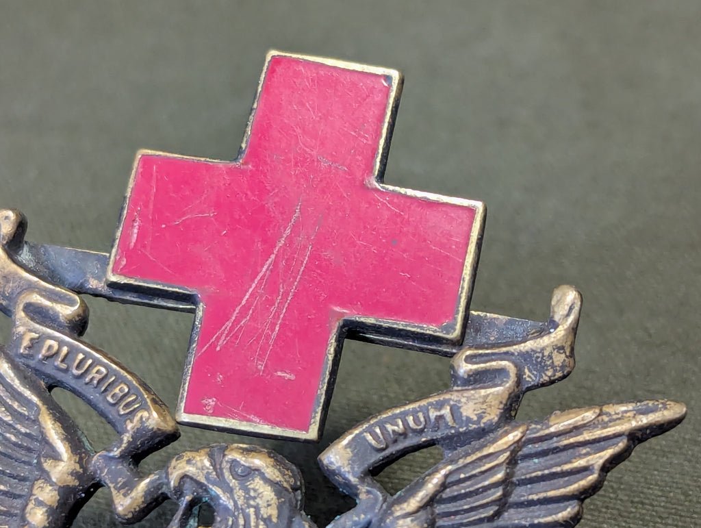 WWI American Red Cross Men's Officer Cap Badge — image 2