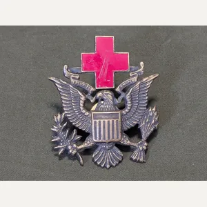 WWI American Red Cross Men's Officer Cap Badge
