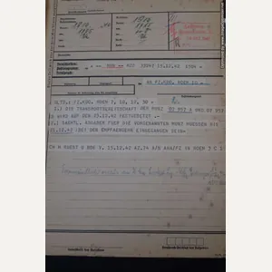 SMGL-2615 7 Pc German army telegraph pages 1942 Re: Munitions