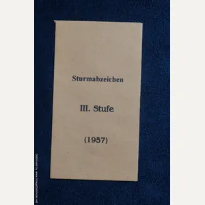 SMGIB-05 Army/Waffen SS General Assault Badge 1957 Issue bag. 50 …