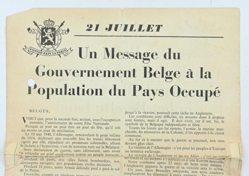 Belgian WW2 Droppingsflyer '21st July' — image 2