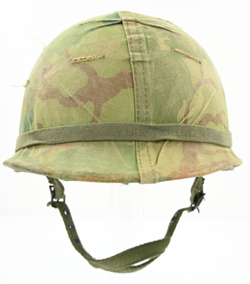 US Vietnam Paratrooper helmet with camouflage cover and liner 1965 — image 13