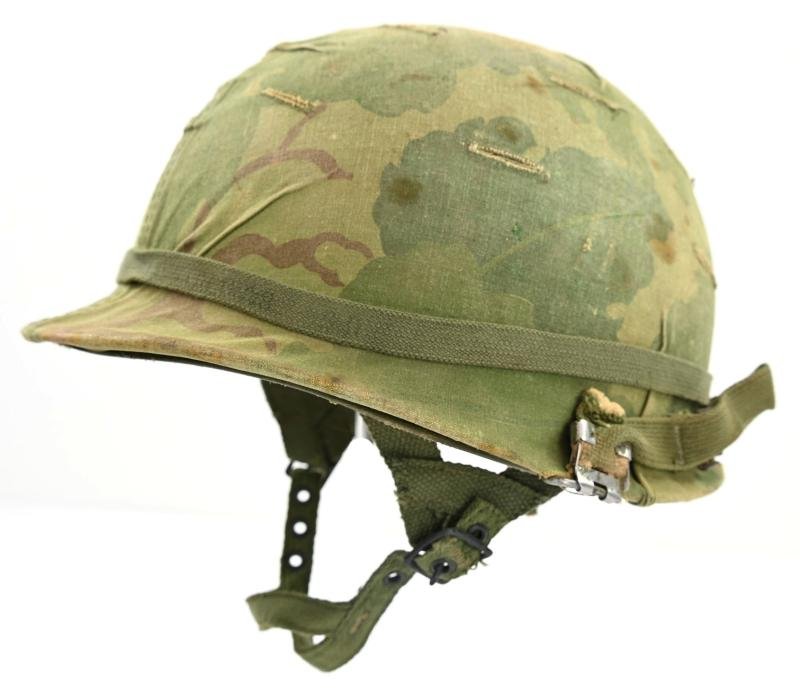 US Vietnam Paratrooper helmet with camouflage cover and liner 1965 — image 2