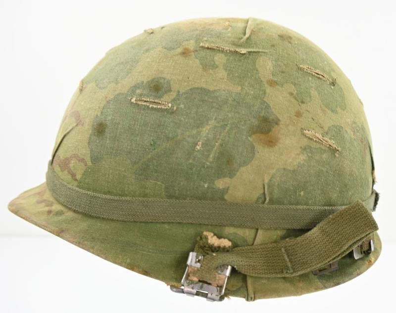 US Vietnam Paratrooper helmet with camouflage cover and liner 1965 — image 6
