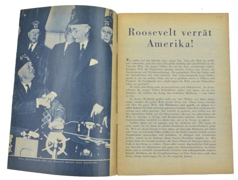 German Anti Semitic Booklet 'Roosevelt Verrat Amerika!' — image 2