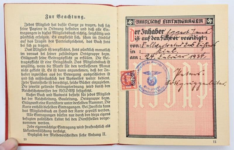German NSDAP Memberpass — image 6