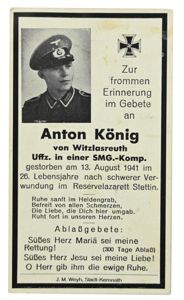 German WH Deathcard 'Anton König'