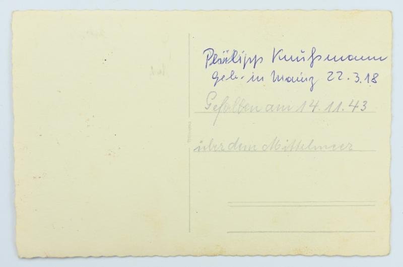 German Luftwaffe Deathcard and picture of  'Philipp Knussmann' — image 6