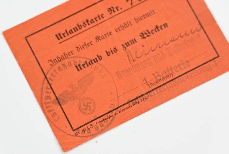 German LW Holiday Leave Card — image 2