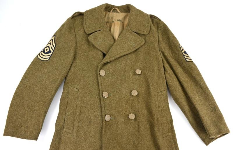 US WW2 Enlisted Men Wool Greatcoat 103rd Infantry Division — image 3