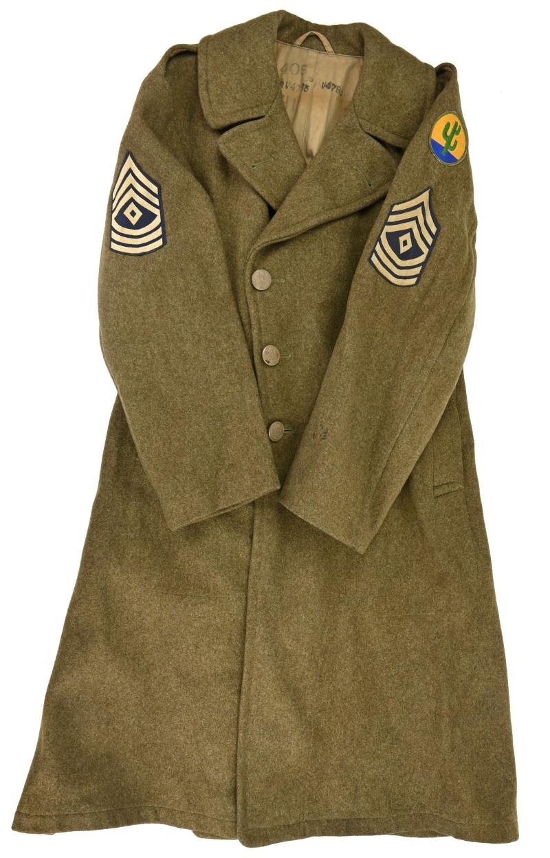 US WW2 Enlisted Men Wool Greatcoat 103rd Infantry Division — image 5