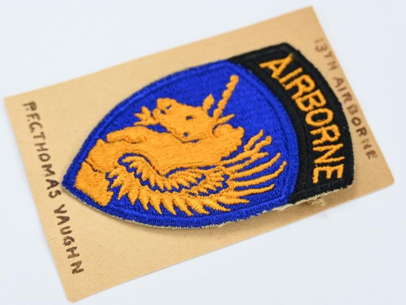 US WW2 13th Airborne Division SSI 'Pfc. Thomas Vaughn' — image 2