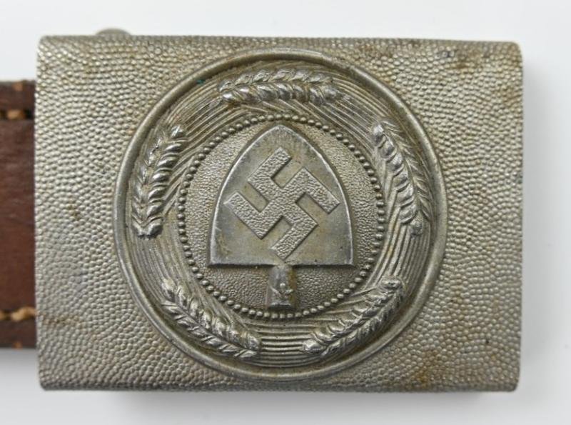 German RAD Beltbuckle with Leather Tab — image 2