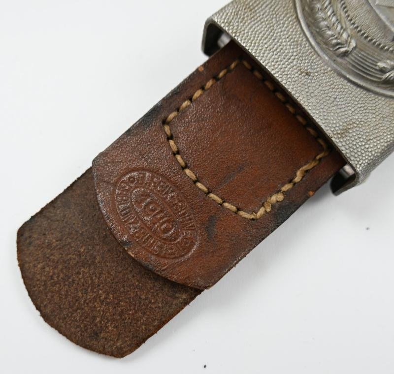 German RAD Beltbuckle with Leather Tab — image 3