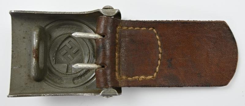German RAD Beltbuckle with Leather Tab — image 4