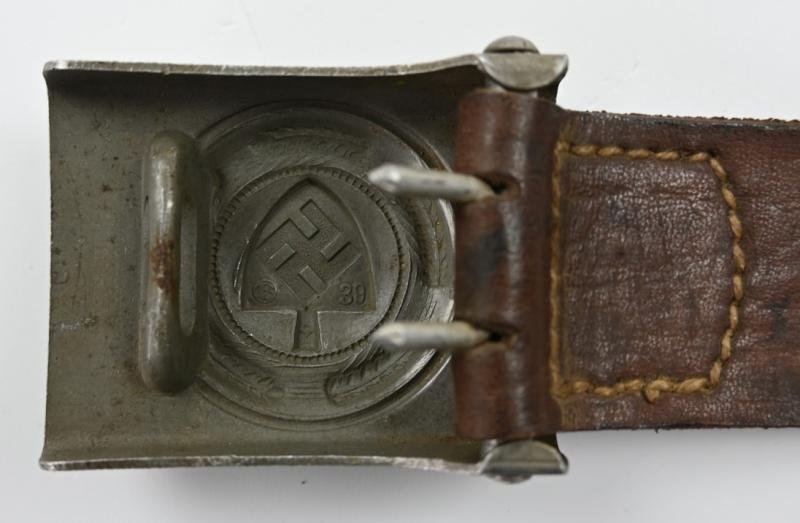 German RAD Beltbuckle with Leather Tab — image 6