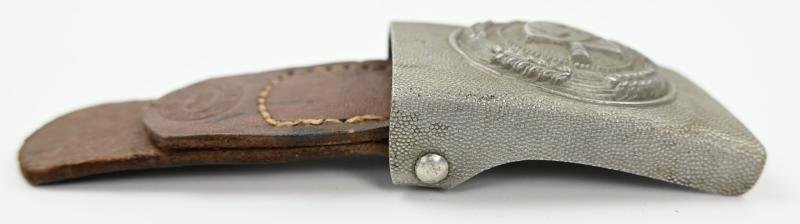 German RAD Beltbuckle with Leather Tab — image 7