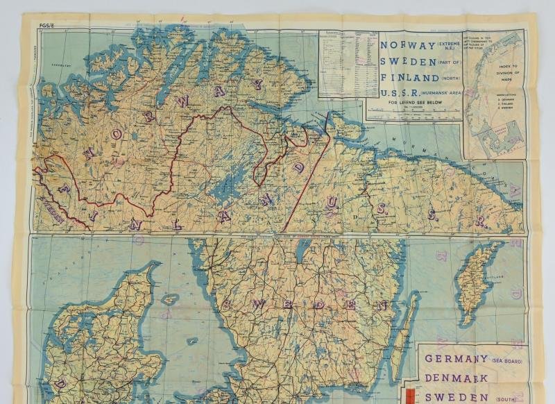 USAAF WW2 Pilot Escape Map FGS A&B Sheet A/E — image 9