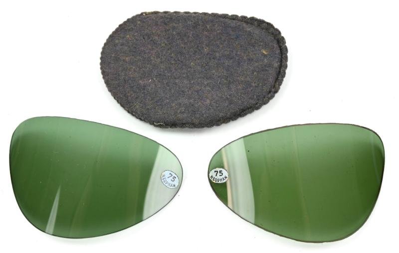 German LW Pilot Flying Goggles Spare Glasses Set — image 4