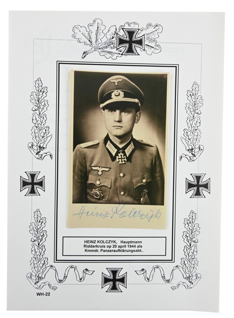 Signature of Wehrmacht Heer KC Recipient 'Heinz Kolczyk' — image 2