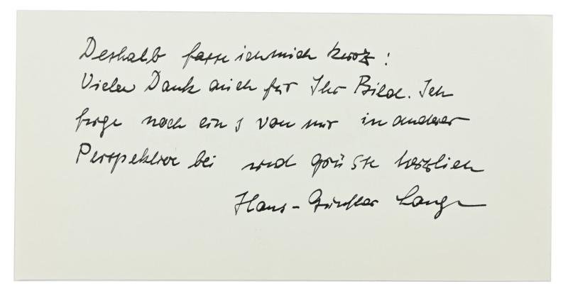 Signature of Kriegsmarine KC-OLC Recipient 'Hans-Günther Lange' — image 4