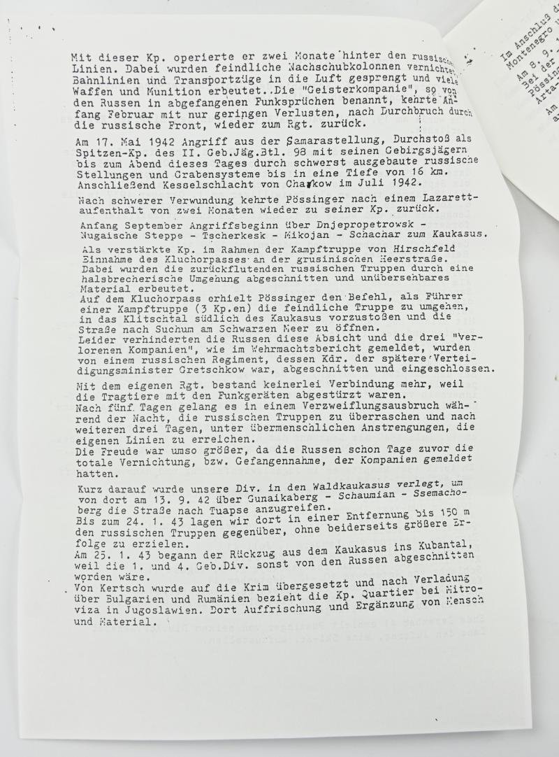 Signature of Wehrmacht Heer KC&OLC Recipient 'Michael Pössinger' — image 5