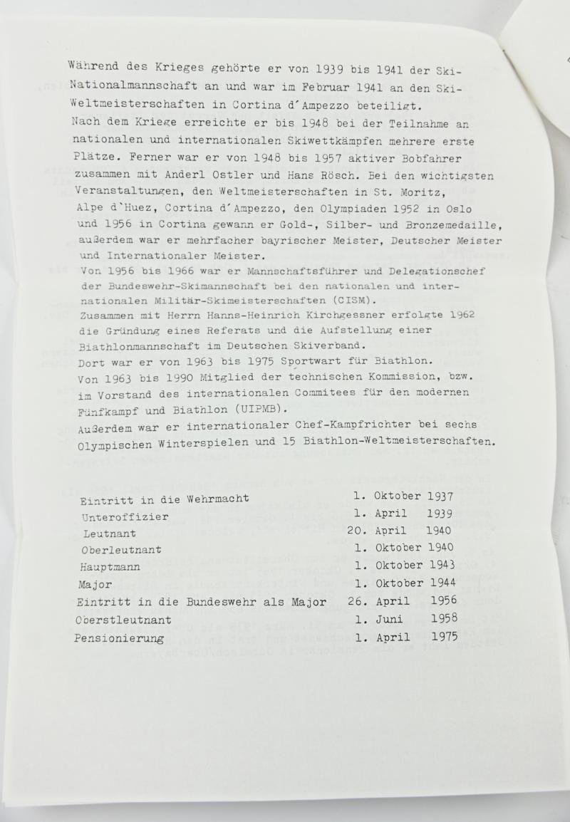 Signature of Wehrmacht Heer KC&OLC Recipient 'Michael Pössinger' — image 7