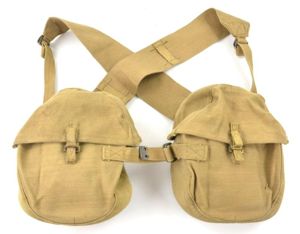 British WW2 Vickers K'Gun Drum Pouches with Carrying Straps