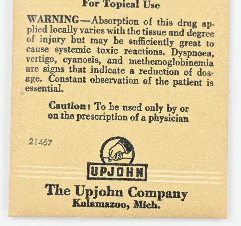 US WW2 Upjohn Sulfanilamide Package — image 2