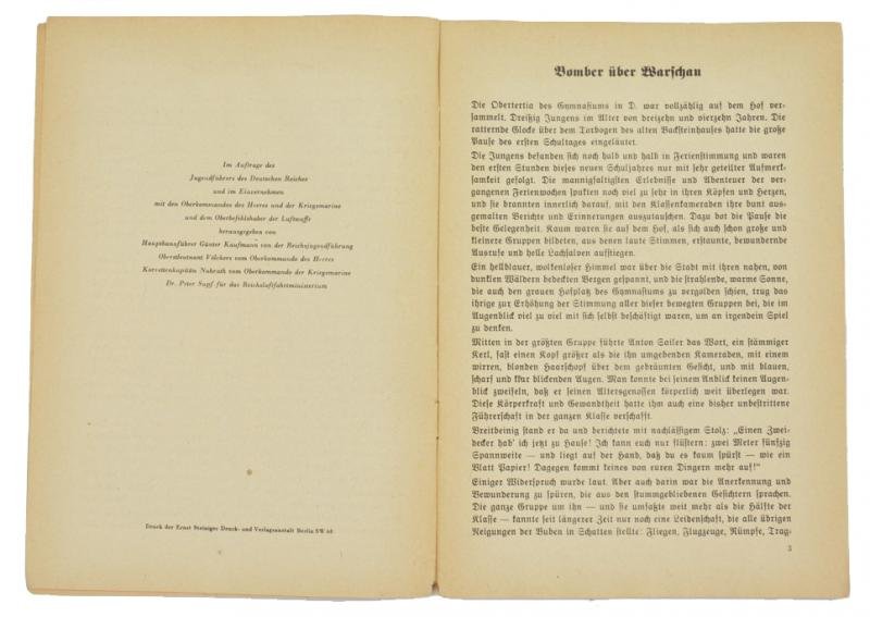 German Booklet 'Bomber uber Warschau' — image 3