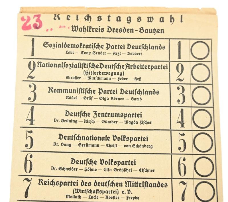 German Third Reich Voting-Paper — image 2