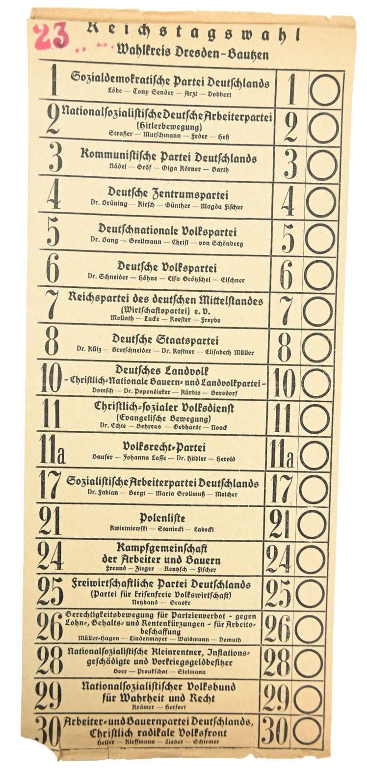 German Third Reich Voting-Paper — image 3