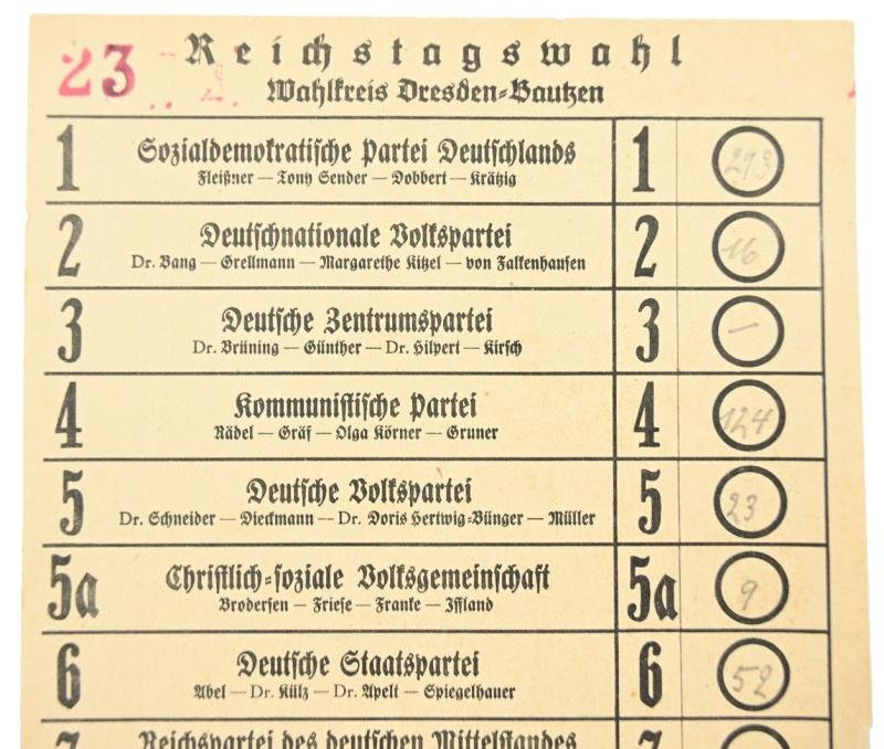 German Third Reich Voting-Paper — image 2